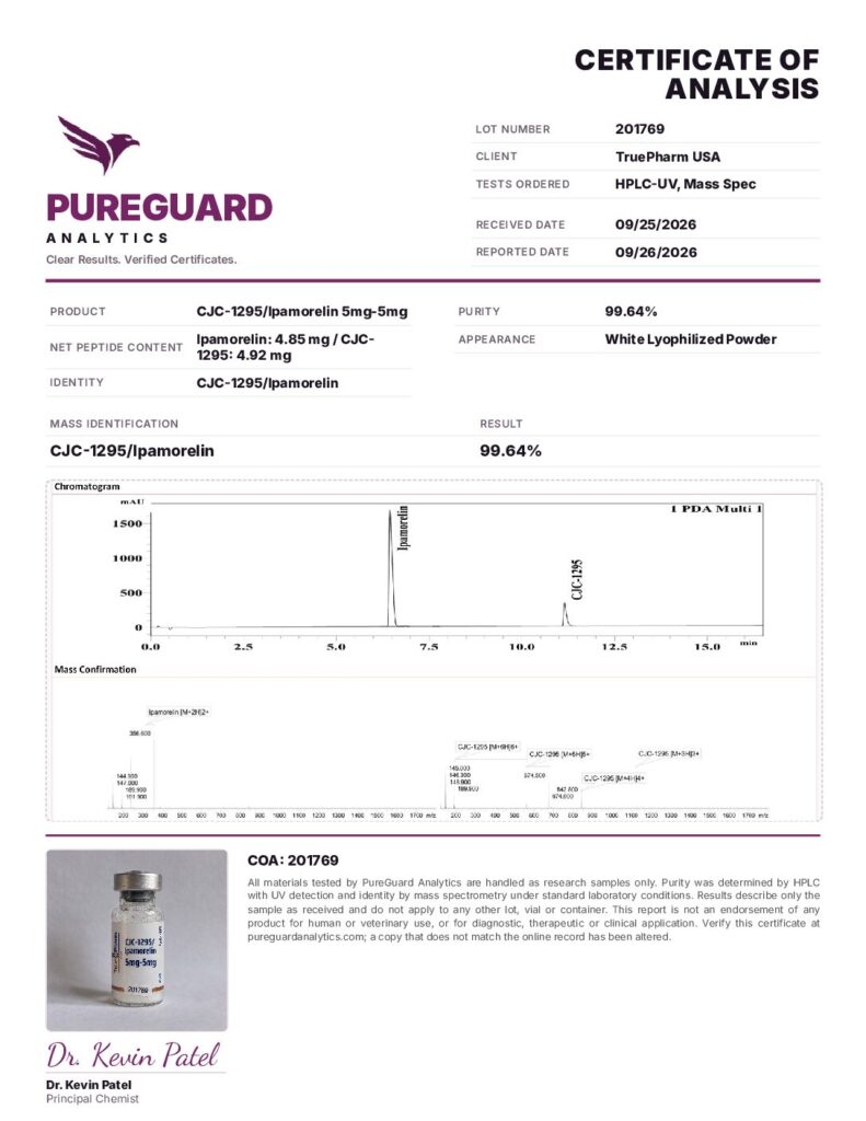 CJC-1295/Ipamorelin 5mg-5mg certificate of analysis