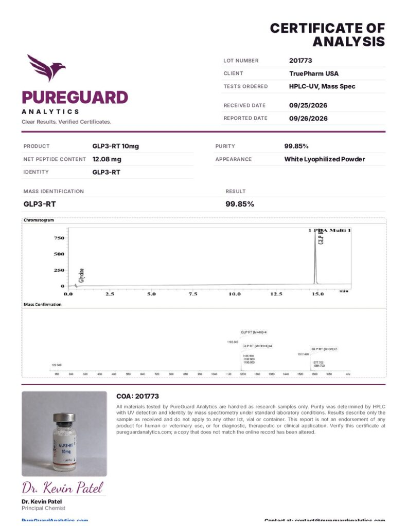 GLP3-RT 10mg certificate of analysis