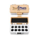 TruePharm USA 10-slot storage case, tan, open