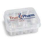TruePharm USA clear storage box for ten vials, closed